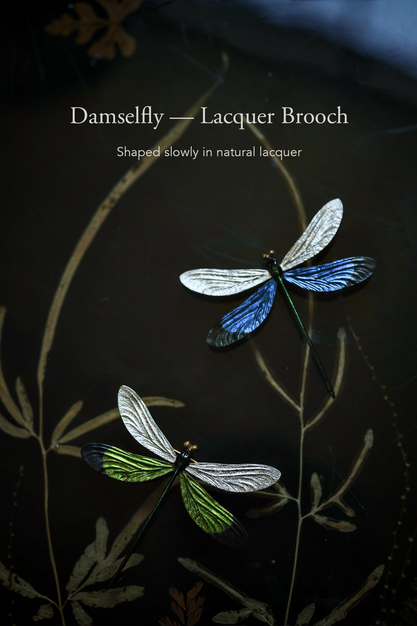 Damselfly — Copper Lacquer Brooch