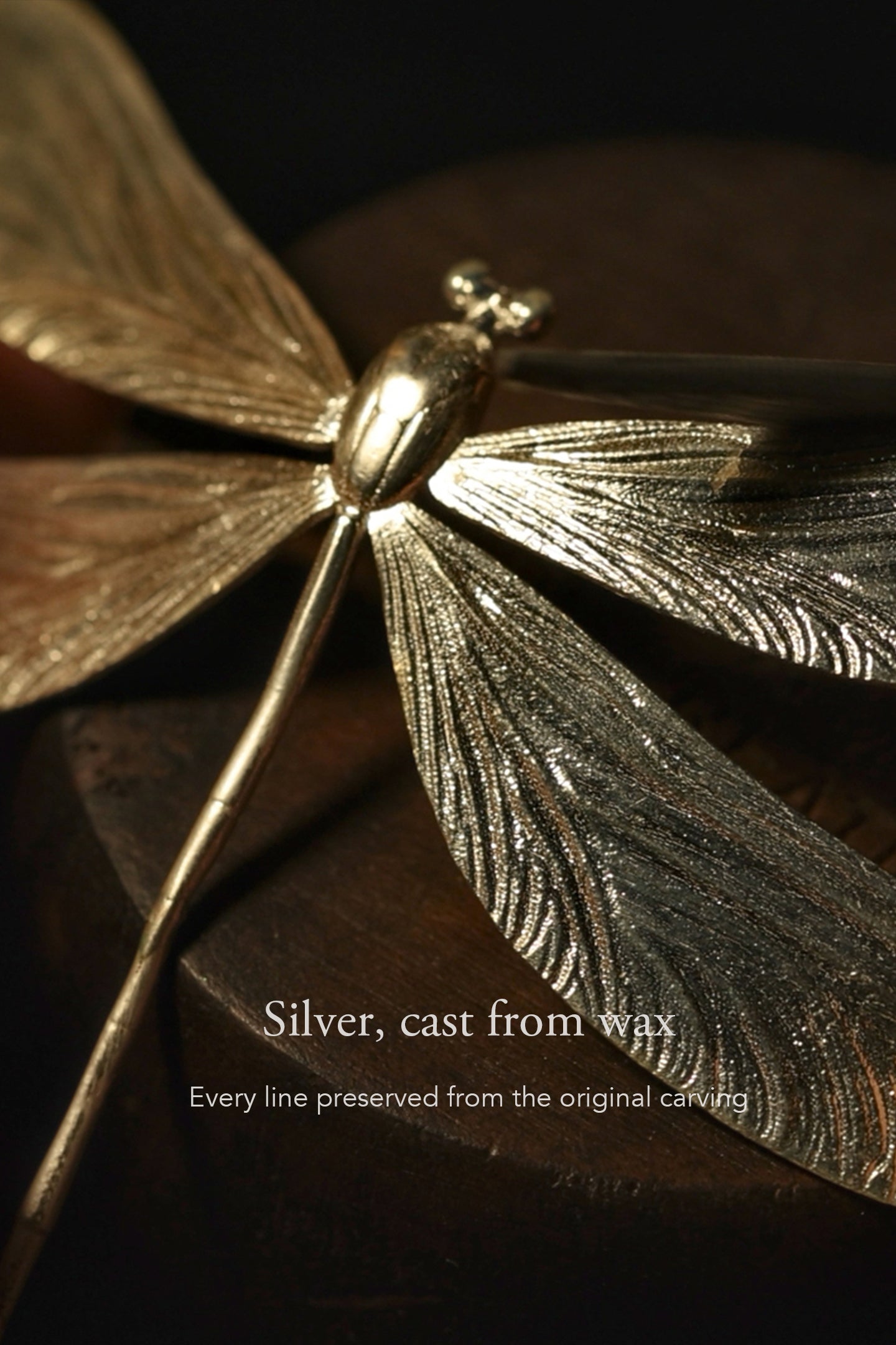 Damselfly — Silver Lacquer Brooch